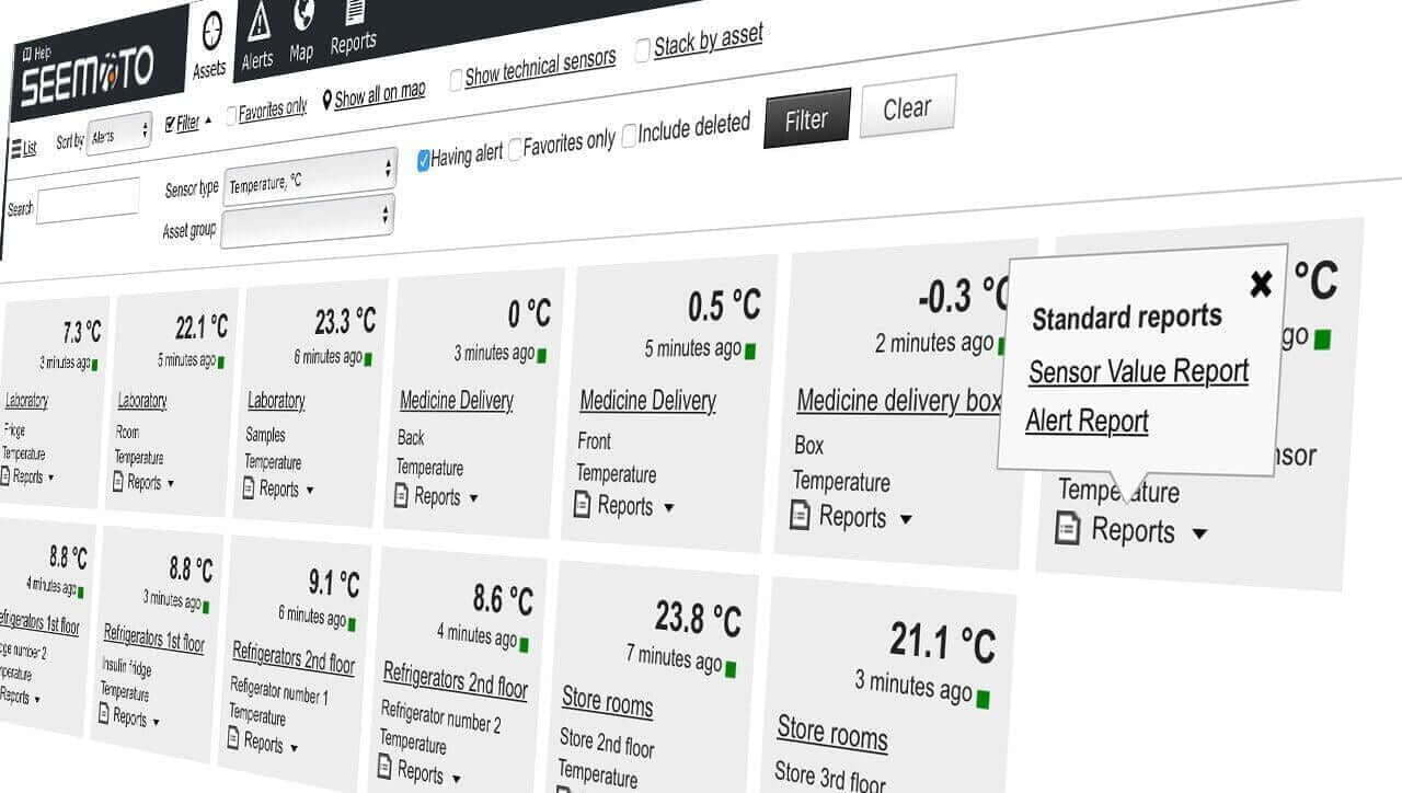 Wireless temperature monitoring User Interface